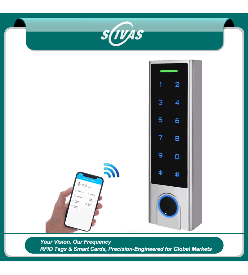 เทอร์มินัลเข้าใช้ RFID ลายนิ้วมือ IP66 ปลดล็อก Bluetooth จัดแสดงโดยเน้นการติดตั้งบริเวณทางเข้าประตูสำหรับโครงการเทอร์มินัลควบคุมประตูแบบไบโอเมตริก.