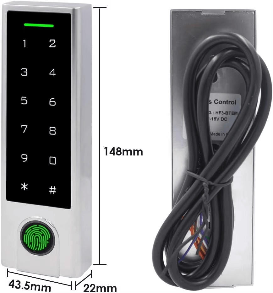เทอร์มินัลเข้าใช้ RFID ลายนิ้วมือ IP66 ปลดล็อก Bluetooth จัดแสดงโดยเน้นการออกแบบติดผนังสำหรับโครงการเทอร์มินัลควบคุมประตูแบบไบโอเมตริก.