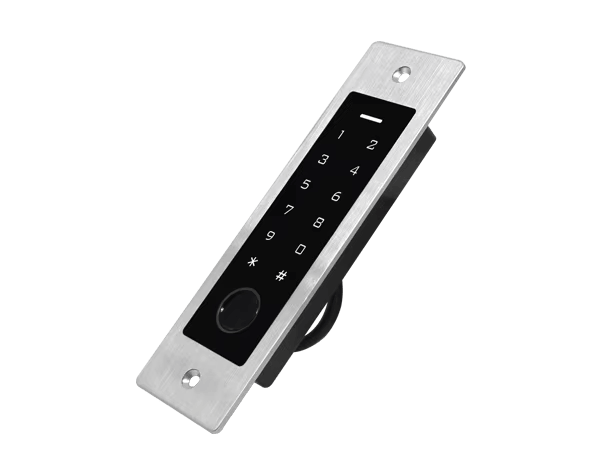 ภาพถ่ายผลิตภัณฑ์เทอร์มินัลเข้าใช้ RFID ลายนิ้วมือ IP66 กลางแจ้งแสดงการออกแบบติดผนังในหมวดเทอร์มินัลควบคุมประตูแบบไบโอเมตริก.