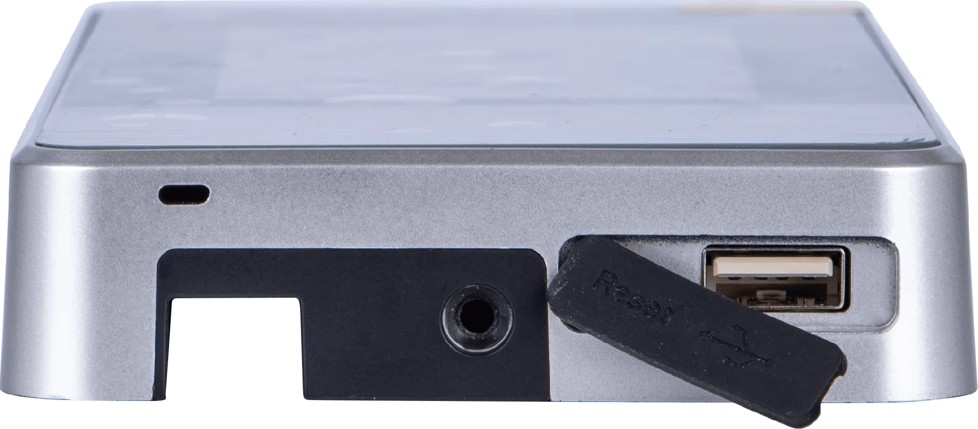 ภาพนี้แสดงเทอร์มินัลจดจำฝ่ามือและใบหน้าสำหรับลงเวลาและทางเข้า FV-648 USB โดยแสดงการเชื่อมต่อ USB เหมาะสำหรับการควบคุมการเข้าออก.