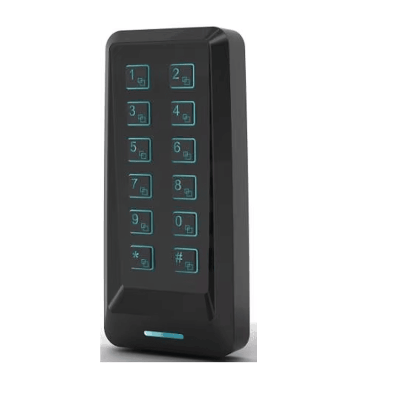 เครื่องอ่าน RFID กันน้ำ IP65 พร้อมแป้นกดกลางแจ้ง แสดงขั้วต่อสายไฟอย่างชัดเจนสำหรับการใช้งานด้านเครื่องอ่านเข้าออกแบบแป้นกด.