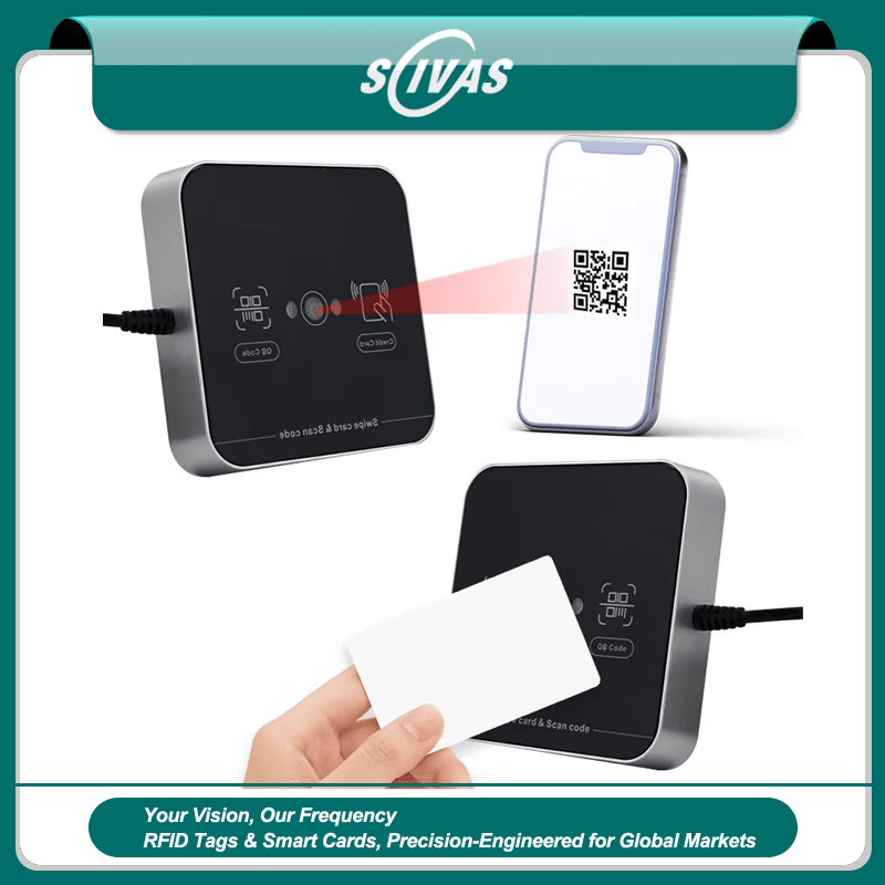 เครื่องอ่าน QR RFID สำหรับทางเข้าอุตสาหกรรม