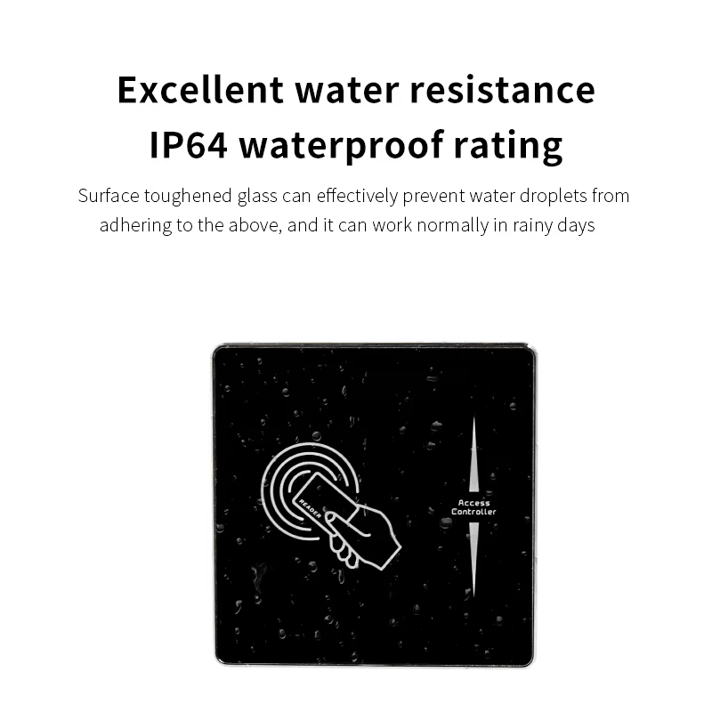 มุมมองด้านข้างของเทอร์มินัลควบคุมทางเข้าโลหะ IP64 แบบบางสำหรับประตู ZY-S131 9mm โดยแสดงโลหะ โครงสร้างกันน้ำสำหรับการใช้งานจริง และตัวเรือนโลหะที่แข็งแรง.
