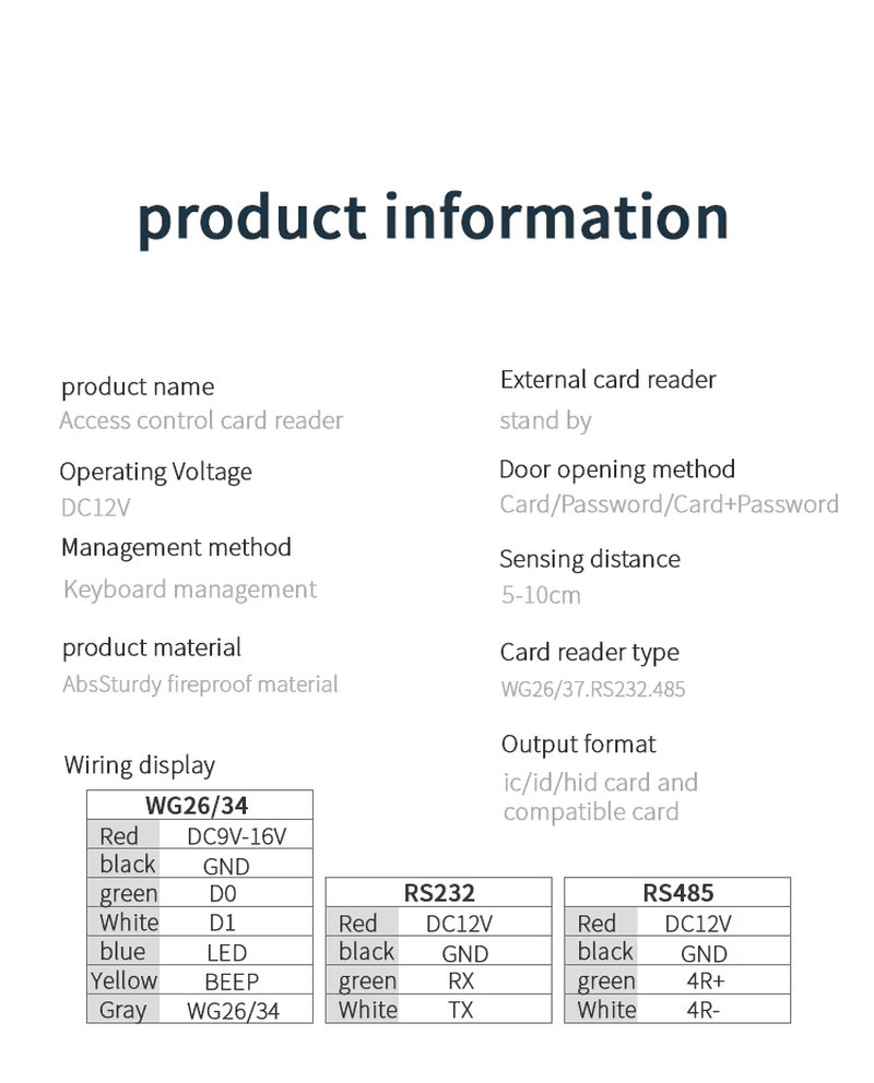 มุมมองด้านหลังของเครื่องอ่าน ZY-KR204 เน้นสวิตช์ป้องกันการงัดแงะและช่องเดินสายที่ปลอดภัยเพื่อการควบคุมความปลอดภัยทางกายภาพที่ดีขึ้น