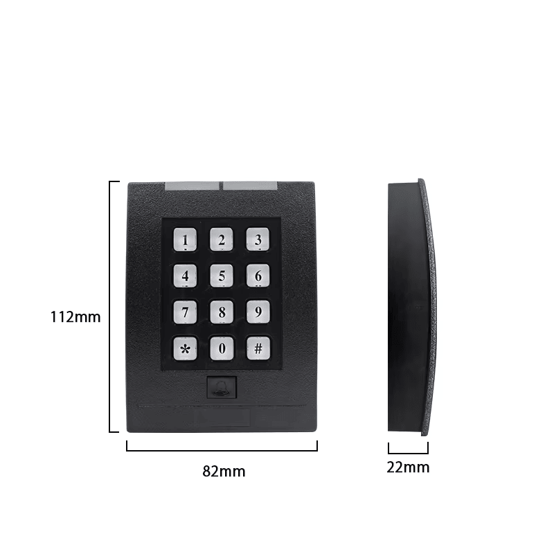 ภาพนี้แสดงเครื่องอ่านคีย์แพด Wiegand สำหรับเข้าออกด้วยบัตรและ PIN ZY-KR204 RFID โดยแสดงแป้นกดและปุ่มควบคุม รูปลักษณ์ที่เรียบหรูและทันสมัย และตำแหน่งติดตั้งและการใช้งานจริง เหมาะสำหรับการควบคุมการเข้าออก.
