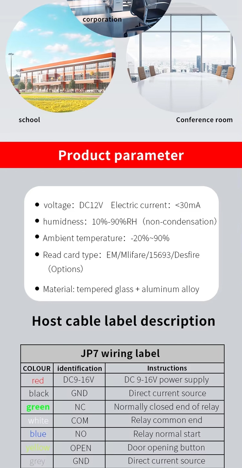 แผนภาพโครงสร้างระบบแสดงการเชื่อมต่อเครื่องอ่าน ZY-S601 เข้ากับคอนโทรลเลอร์ควบคุมประตูและตัวล็อกประตูเพื่อโซลูชันความปลอดภัยที่สมบูรณ์