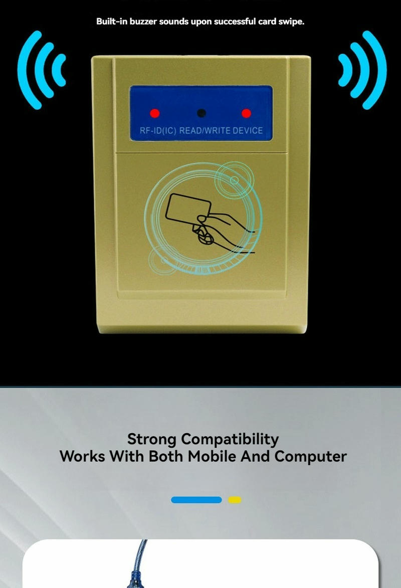 เครื่องอ่าน RFID รุ่น ZY-T302 ใช้พอร์ต USB ความเร็วสูง เพื่อให้มั่นใจในการส่งข้อมูลที่เสถียรสำหรับโครงการบริหารจัดการทรัพย์สินต่างๆ