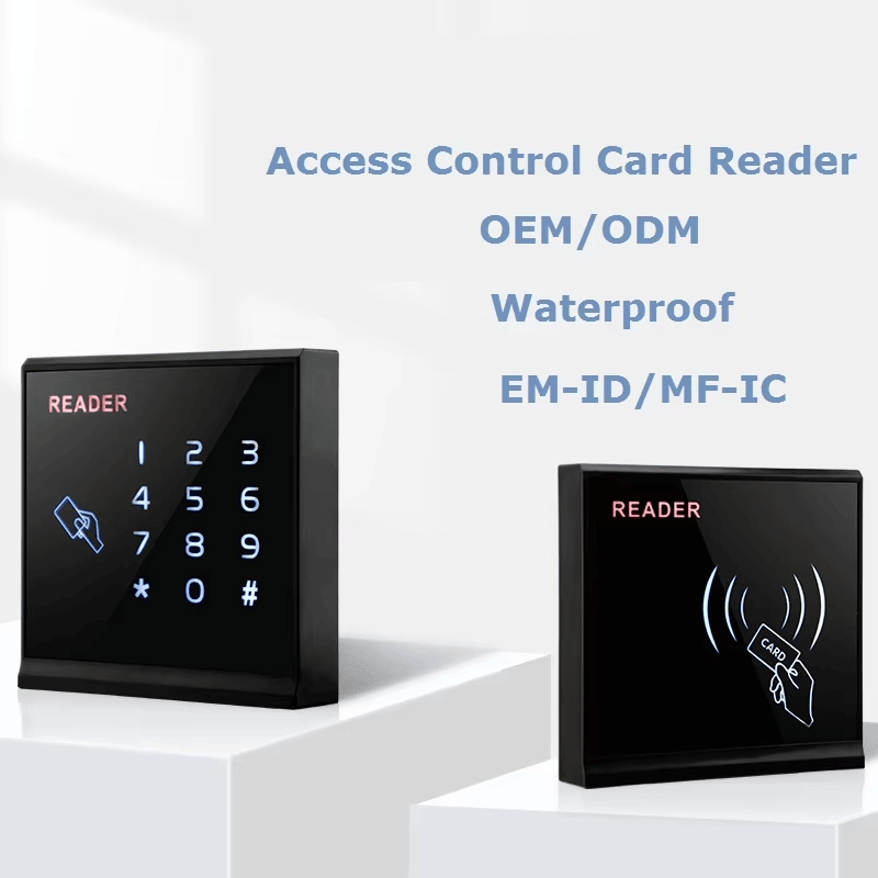 เครื่องอ่านบัตร RFID สำหรับควบคุมการเข้าออกแบบ Wiegand ขนาดกะทัดรัด มุมมองจากด้านหน้าแผงคีย์แพดที่ชัดเจนสำหรับการใช้งานในหมวดหมู่เครื่องอ่านบัตรแบบหน้าจอสัมผัส