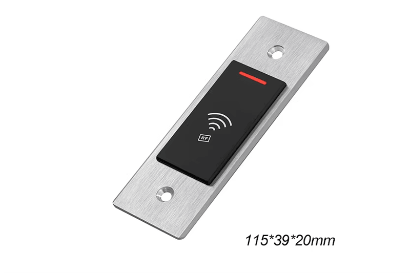 แผนภาพการเดินสายแสดงวิธีเชื่อมต่อเครื่องอ่านควบคุมการเข้าออก RFID กับล็อกประตูไฟฟ้า