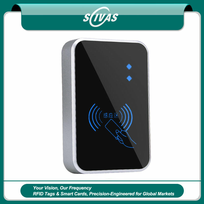 มุมมองด้านหน้าของเทอร์มินัล RFID ออฟไลน์สำหรับประตูแบบสแตนด์อโลน ka-16s โดยแสดงโลหะ แป้นกดและปุ่มควบคุม ตัวเรือนโลหะที่แข็งแรง และโครงสร้างที่แข็งแรงทนทาน เพื่อให้เห็นส่วนประกอบด้านหน้าอย่างชัดเจน.