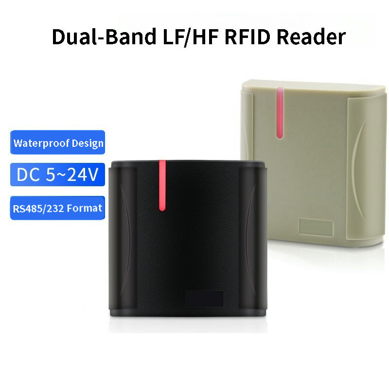 ภาพนี้แสดงเครื่องอ่าน RFID LF สำหรับผสานระบบประตู OEM ka-s01-rs ABS LED โดยแสดงตัวเรือน ABS ไฟแสดงสถานะ LED และโครงสร้างที่แข็งแรงทนทาน.